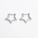 925 Sterling Silver Inlaid Zircon Star Earrings Earrings - Tophatter Daily Deals