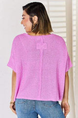 Zenana Full Size Round Neck Short Sleeve T-Shirt Blouses - Tophatter Daily Deals