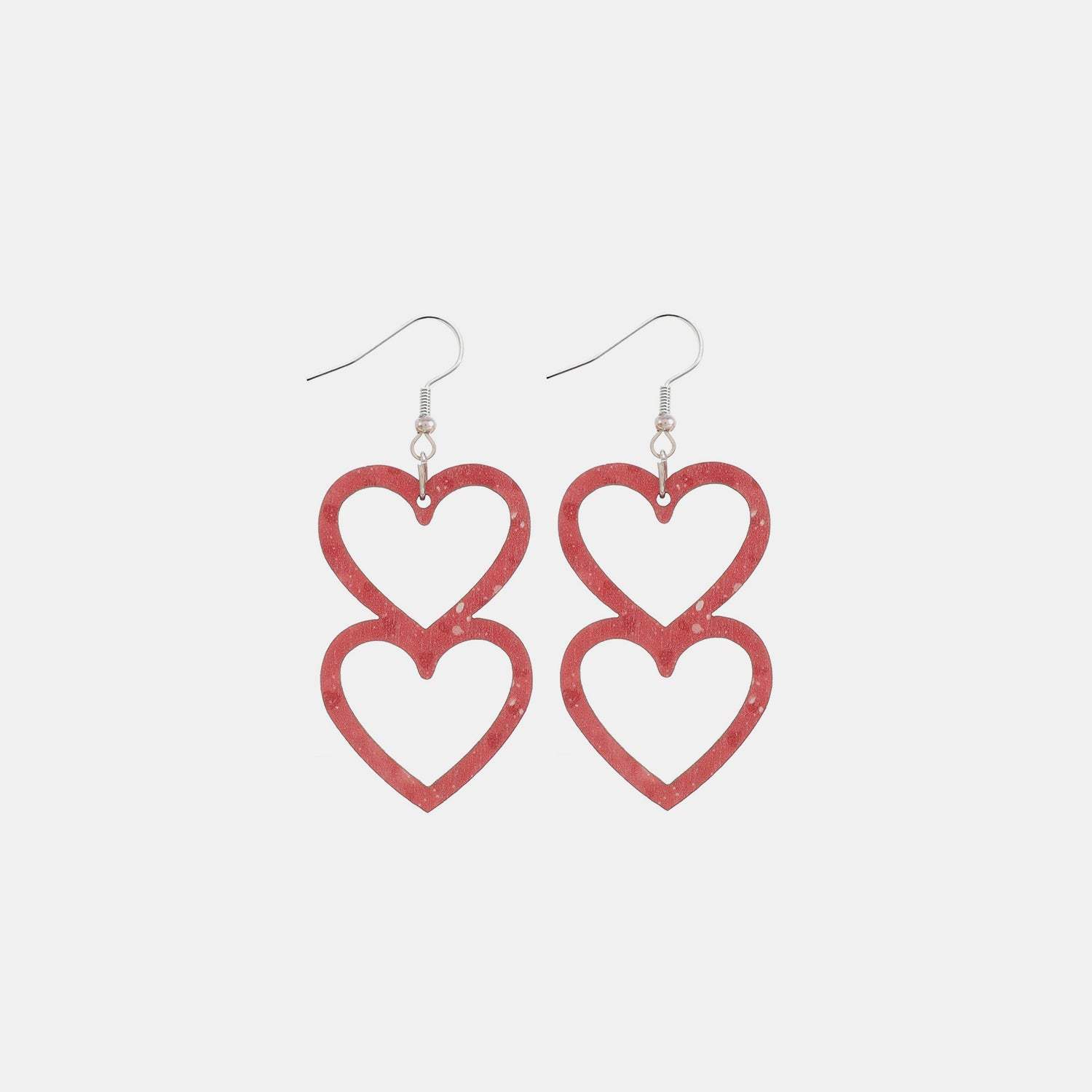 Cutout Heart Shape Wood Earrings Strawberry One Size Earrings - Tophatter Daily Deals