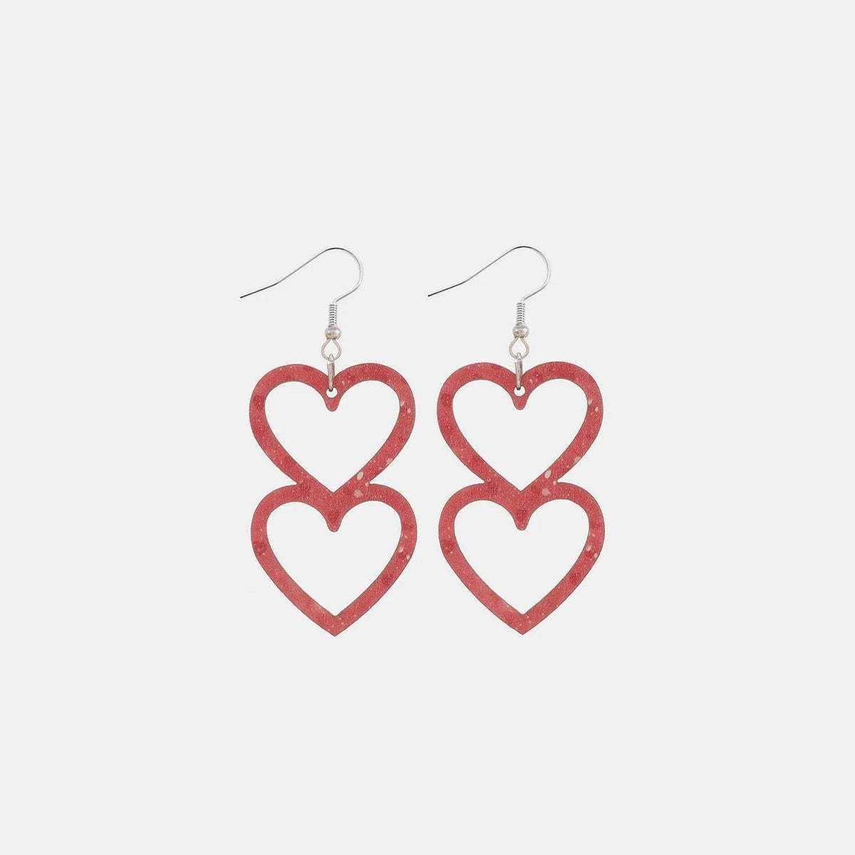 Cutout Heart Shape Wood Earrings Strawberry One Size Earrings - Tophatter Daily Deals