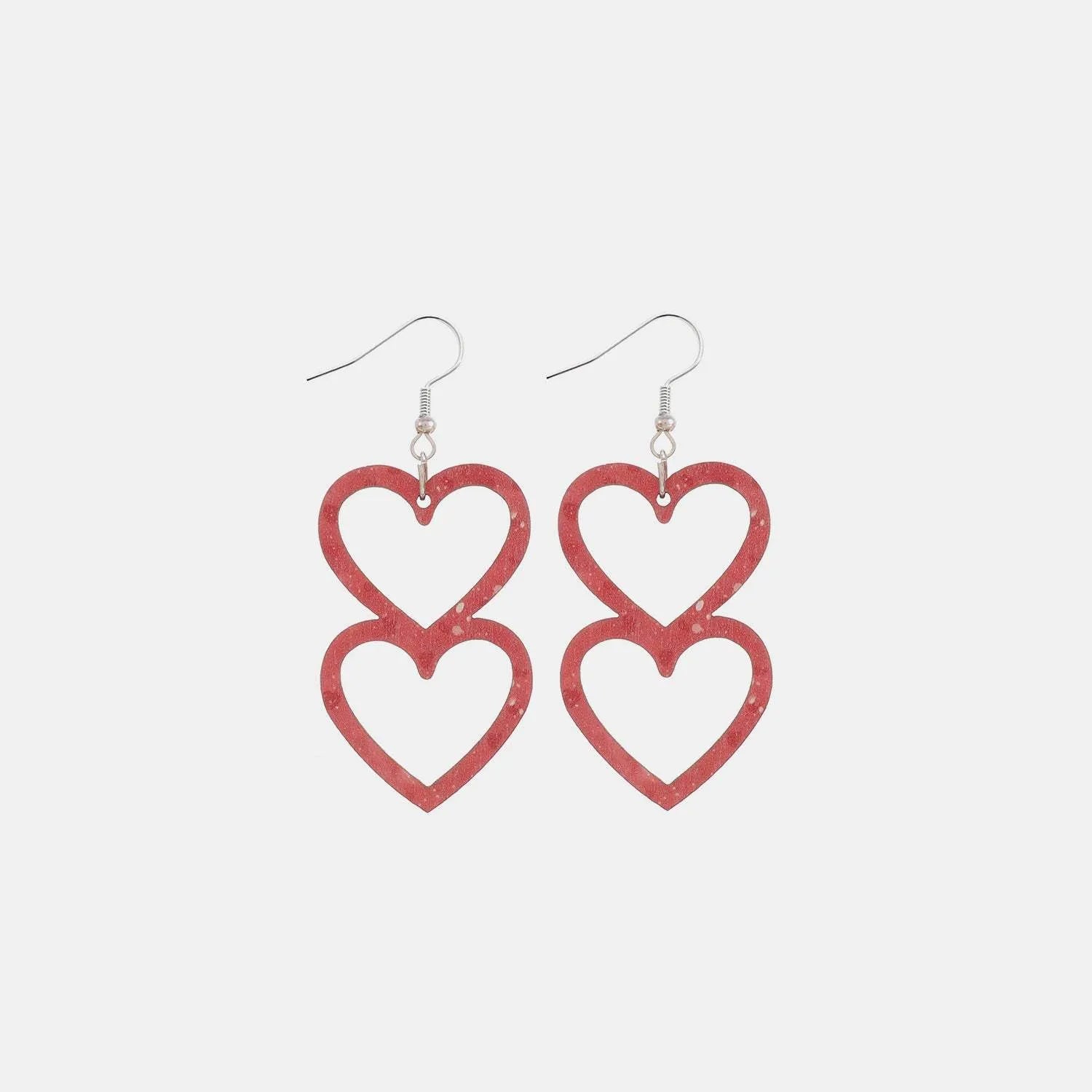Cutout Heart Shape Wood Earrings Strawberry One Size Earrings - Tophatter Daily Deals