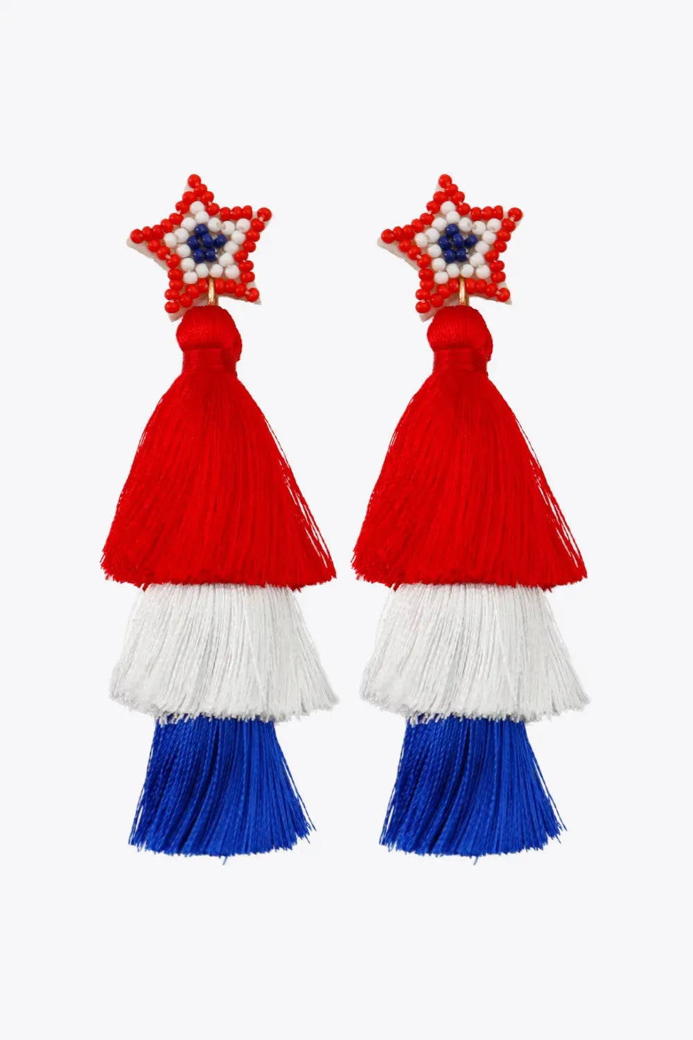 Beaded Star Tassel Dangle Earrings Earrings - Tophatter Daily Deals