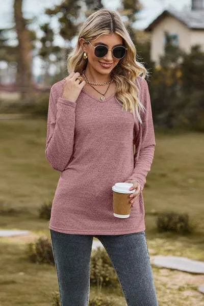 Drawstring Dropped Shoulder Hooded T-Shirt Women's T-Shirts - Tophatter Daily Deals