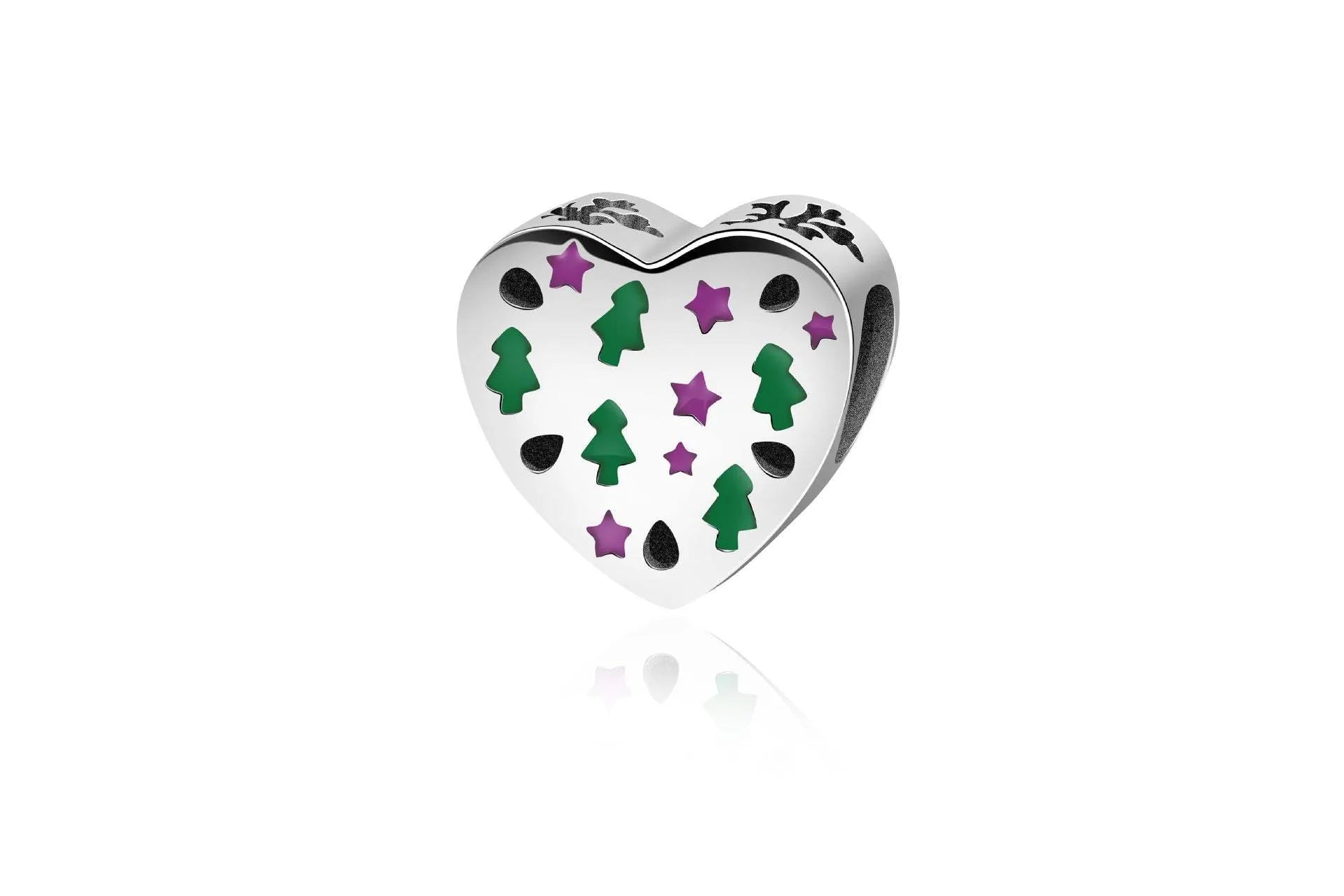 One Piece 925 Sterling Silver Heart Bead Charm Bracelets - Tophatter Daily Deals