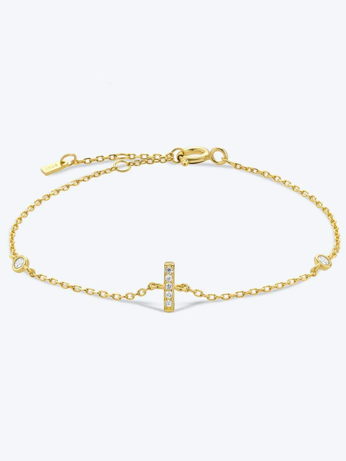 G To K Zircon 925 Sterling Silver Bracelet I-Gold One Size Bracelets - Tophatter Daily Deals