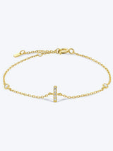 G To K Zircon 925 Sterling Silver Bracelet I-Gold One Size Bracelets - Tophatter Daily Deals