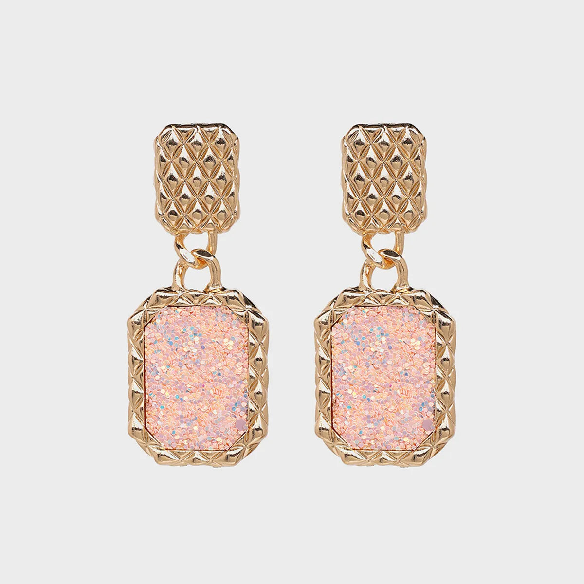 Geometric Alloy Dangle Earrings Blush Pink One Size Earrings - Tophatter Daily Deals