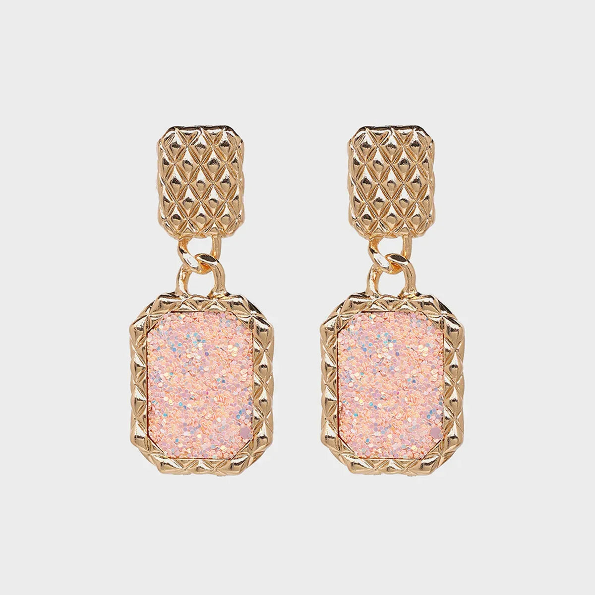 Geometric Alloy Dangle Earrings Blush Pink One Size Earrings - Tophatter Daily Deals