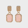 Geometric Alloy Dangle Earrings Blush Pink One Size Earrings - Tophatter Daily Deals