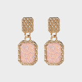 Geometric Alloy Dangle Earrings Blush Pink One Size Earrings - Tophatter Daily Deals
