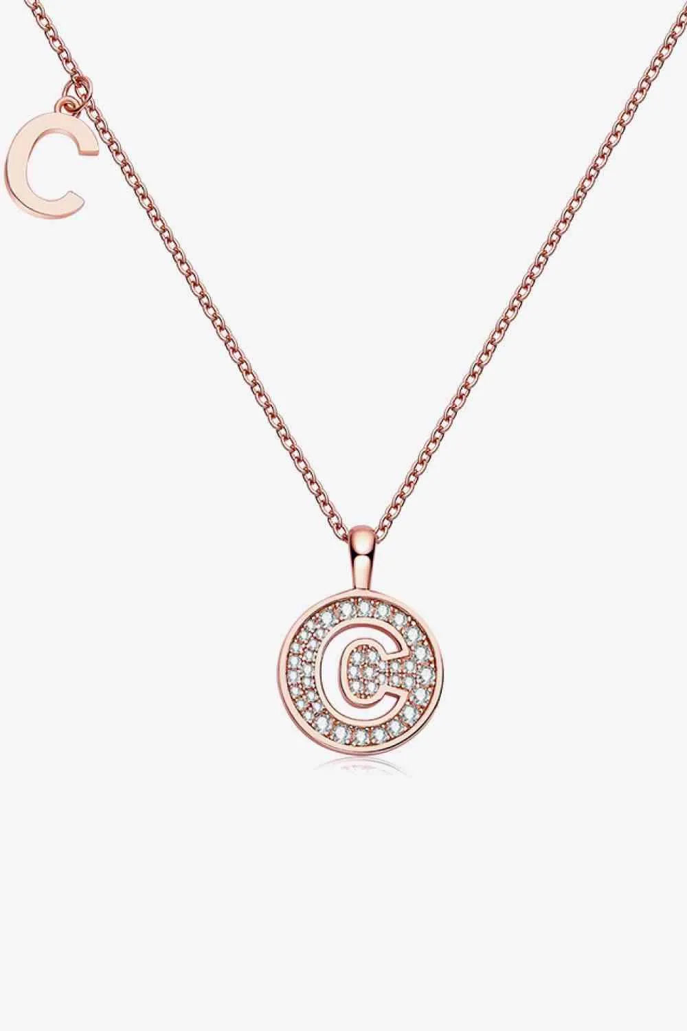Moissanite A to J Pendant Necklace C One Size Moissanite - Tophatter Daily Deals