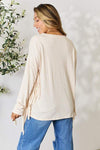 Celeste Full Size Fringe Detail Long Sleeve Blouse Blouses - Tophatter Daily Deals