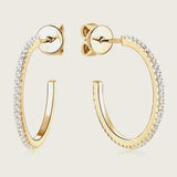Inlaid Moissanite 925 Sterling Silver C-Hoop Earrings Moissanite - Tophatter Daily Deals