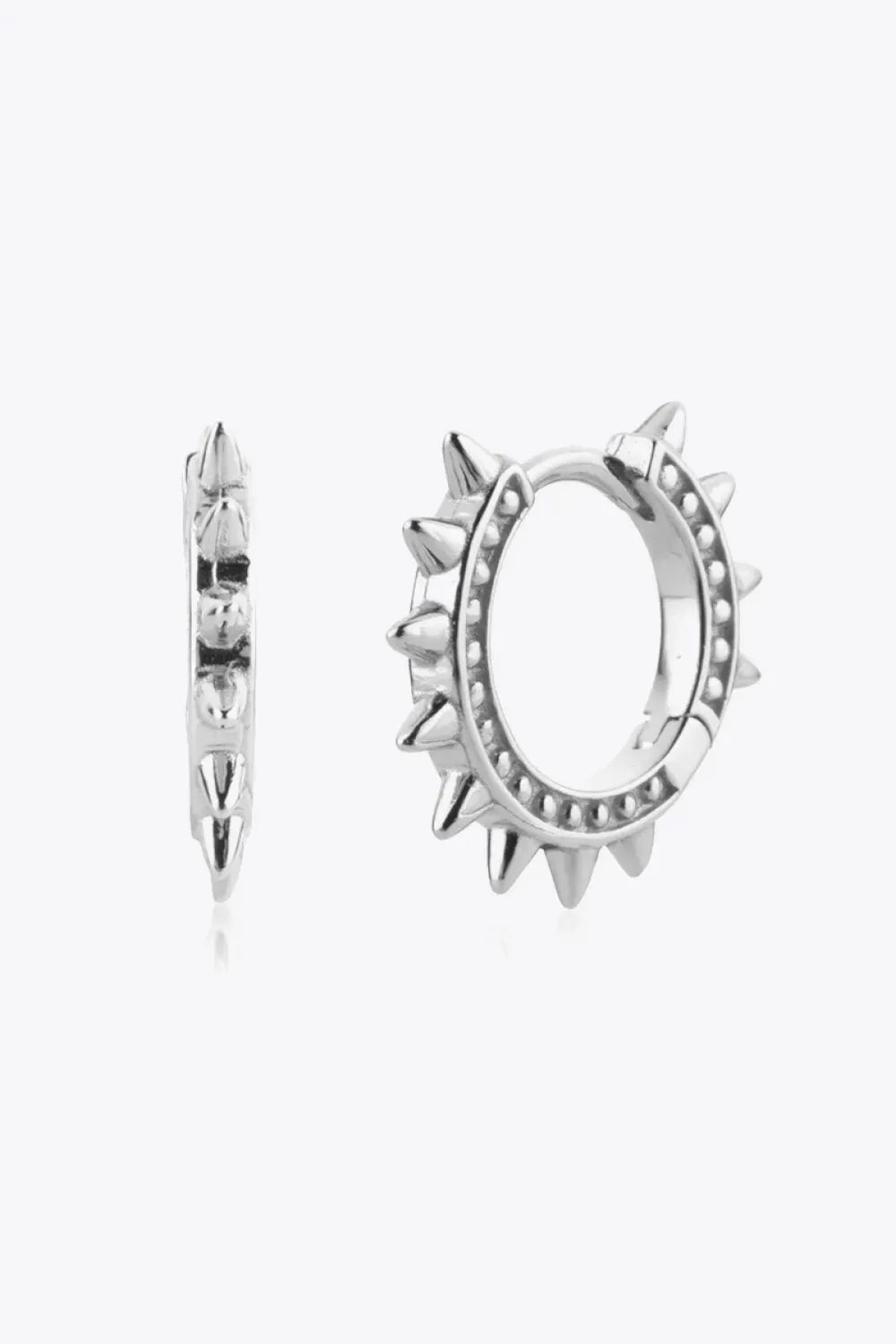 925 Sterling Silver Huggie Earrings Silver One Size Earrings - Tophatter Daily Deals