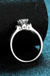 Lucky Charm Moissanite Rhodium-Plated Ring Moissanite - Tophatter Daily Deals