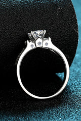 Lucky Charm Moissanite Rhodium-Plated Ring Moissanite - Tophatter Daily Deals