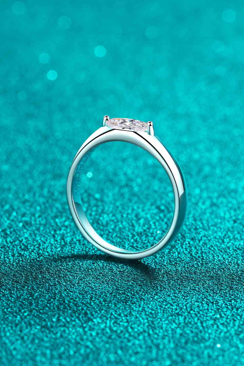 Moissanite Rhodium-Plated Ring Moissanite - Tophatter Daily Deals