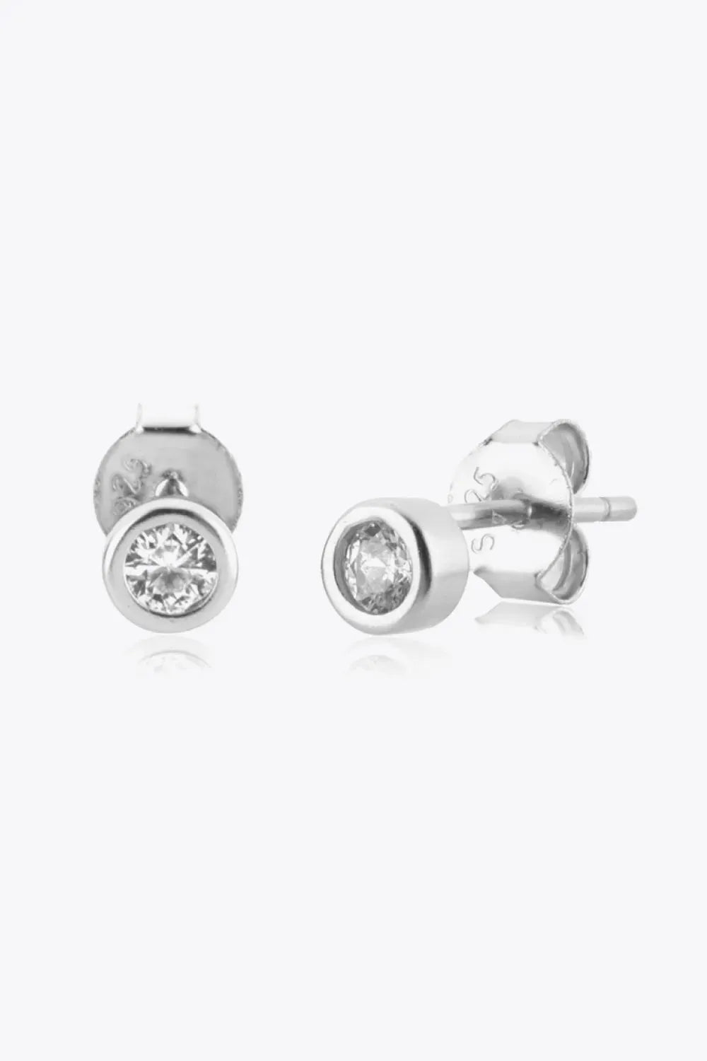 Minimalist Zircon 925 Sterling Silver Earrings Silver One Size Earrings - Tophatter Daily Deals