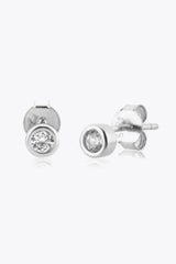 Minimalist Zircon 925 Sterling Silver Earrings Silver One Size Earrings - Tophatter Daily Deals