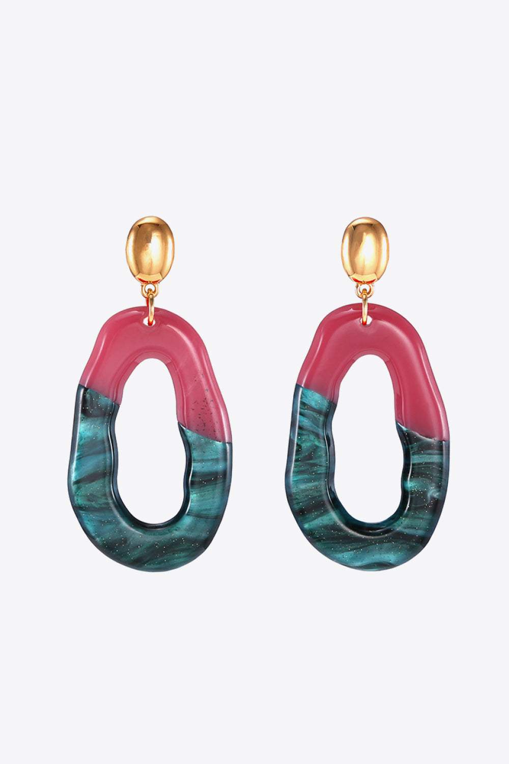 Contrast Geometric Drop Earrings Multicolor One Size Earrings - Tophatter Daily Deals