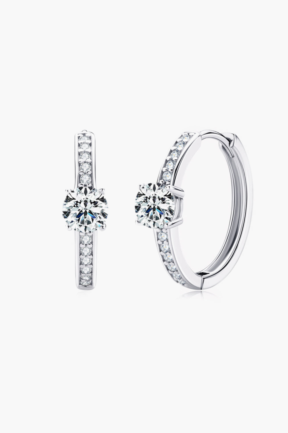 Carry Your Love 1 Carat Moissanite Platinum-Plated Earrings Silver One Size Moissanite - Tophatter Daily Deals