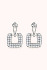 1.68 Carat Moissanite 925 Sterling Silver Drop Earrings Silver One Size Moissanite - Tophatter Daily Deals