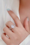 High Quality Natural Moonstone 925 Sterling Silver Side Stone Ring Silver Moonstone - Tophatter Daily Deals