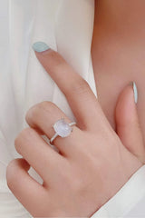 High Quality Natural Moonstone 925 Sterling Silver Side Stone Ring Silver Moonstone - Tophatter Daily Deals