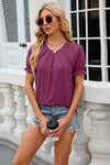 Round Neck Flounce Sleeve T-Shirt Women's T-Shirts - Tophatter Daily Deals