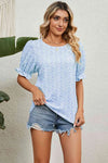 Round Neck Flounce Sleeve Blouse Blouses - Tophatter Daily Deals