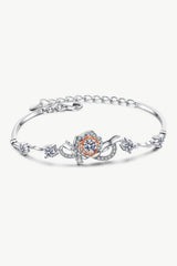 925 Sterling Silver Moissanite Bracelet Silver Orange One Size Moissanite - Tophatter Daily Deals