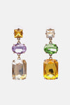 Geometrical Shape Glass Dangle Earrings Multicolor One Size Earrings - Tophatter Daily Deals