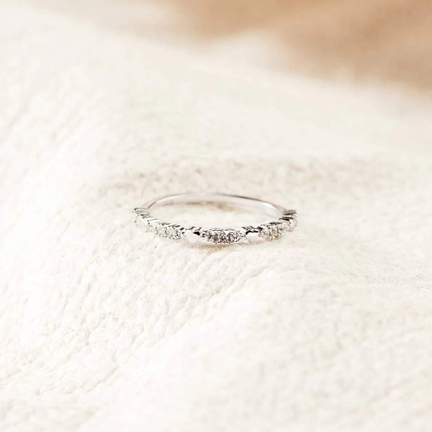 925 Sterling Silver Inlaid Zircon Ring Silver Rings - Tophatter Daily Deals