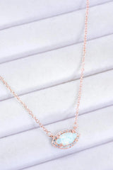 18k Rose Gold-Plated Opal Pendant Necklace Opal - Tophatter Daily Deals