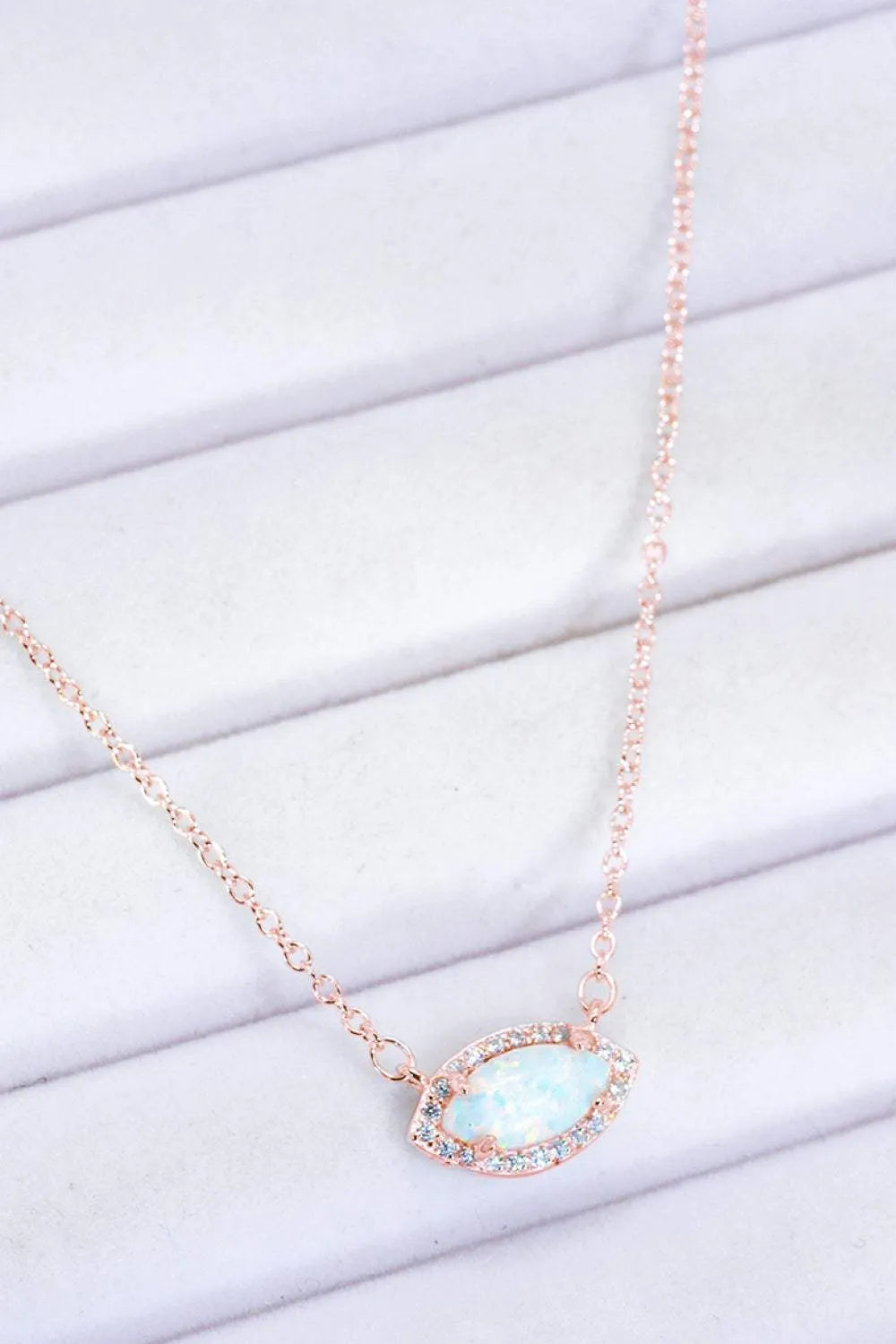 18k Rose Gold-Plated Opal Pendant Necklace Opal - Tophatter Daily Deals