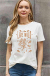 Simply Love Simply Love Full Size LIVE WILD ROAM FREE Graphic Cotton Tee - Tophatter Daily Deals