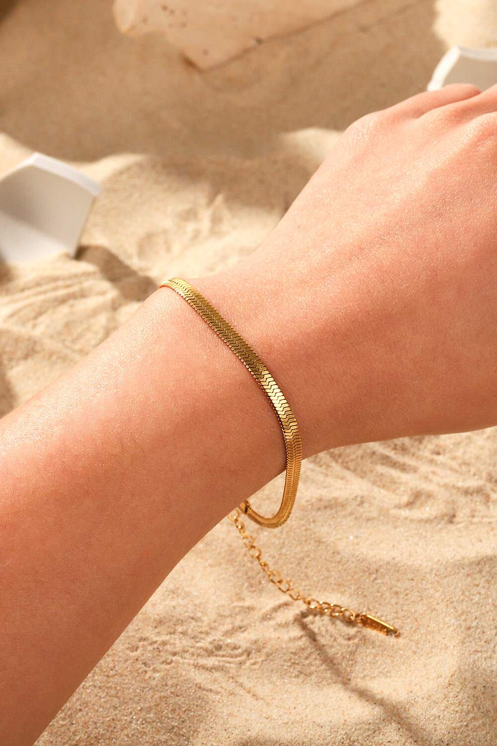 Herringbone Chain Stainless Steel Bracelet Bracelets - Tophatter Daily Deals