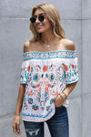 Floral Off-Shoulder Blouse Blouses - Tophatter Daily Deals