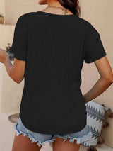 Full Size Graphic V-Neck T-Shirt Women's T-Shirts - Tophatter Daily Deals