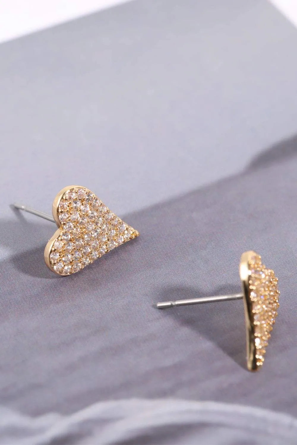 Zircon Decor Heart C-Hoop Drop Earrings Earrings - Tophatter Daily Deals