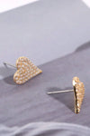 Zircon Decor Heart C-Hoop Drop Earrings Earrings - Tophatter Daily Deals