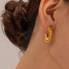 18K Gold-Plated Stainless Steel C-Hoop Earrings Earrings - Tophatter Daily Deals