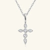 925 Sterling Silver Moissanite Cross Pendant Necklace Silver One Size Moissanite - Tophatter Daily Deals