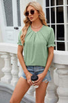 Round Neck Flounce Sleeve T-Shirt Women's T-Shirts - Tophatter Daily Deals