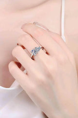 Rhodium-Plated 2 Carat Moissanite Ring Silver Moissanite - Tophatter Daily Deals