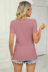 Twisted V-Neck T-Shirt Women's T-Shirts - Tophatter Daily Deals