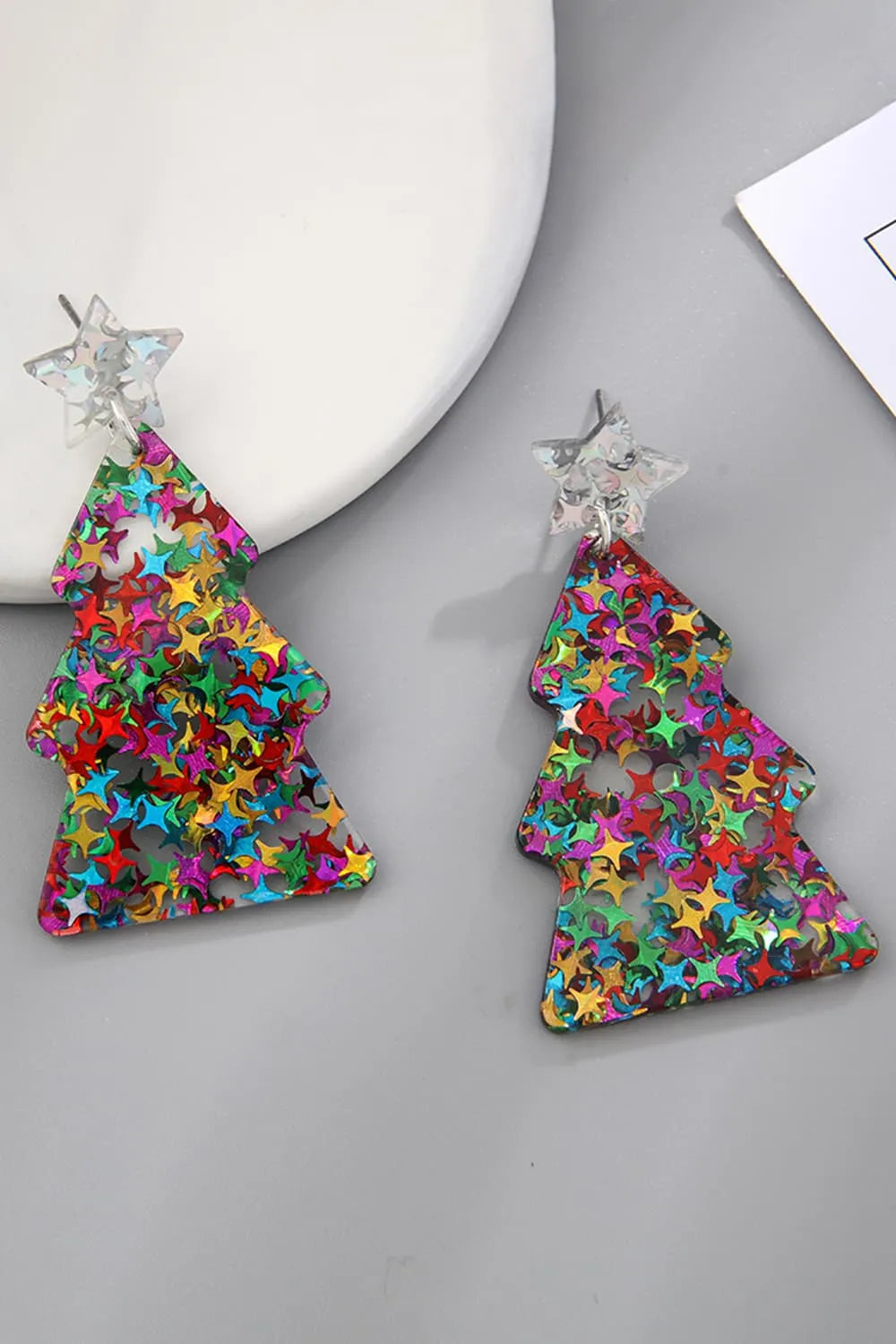 Christmas Tree Acrylic Earrings Earrings - Tophatter Daily Deals