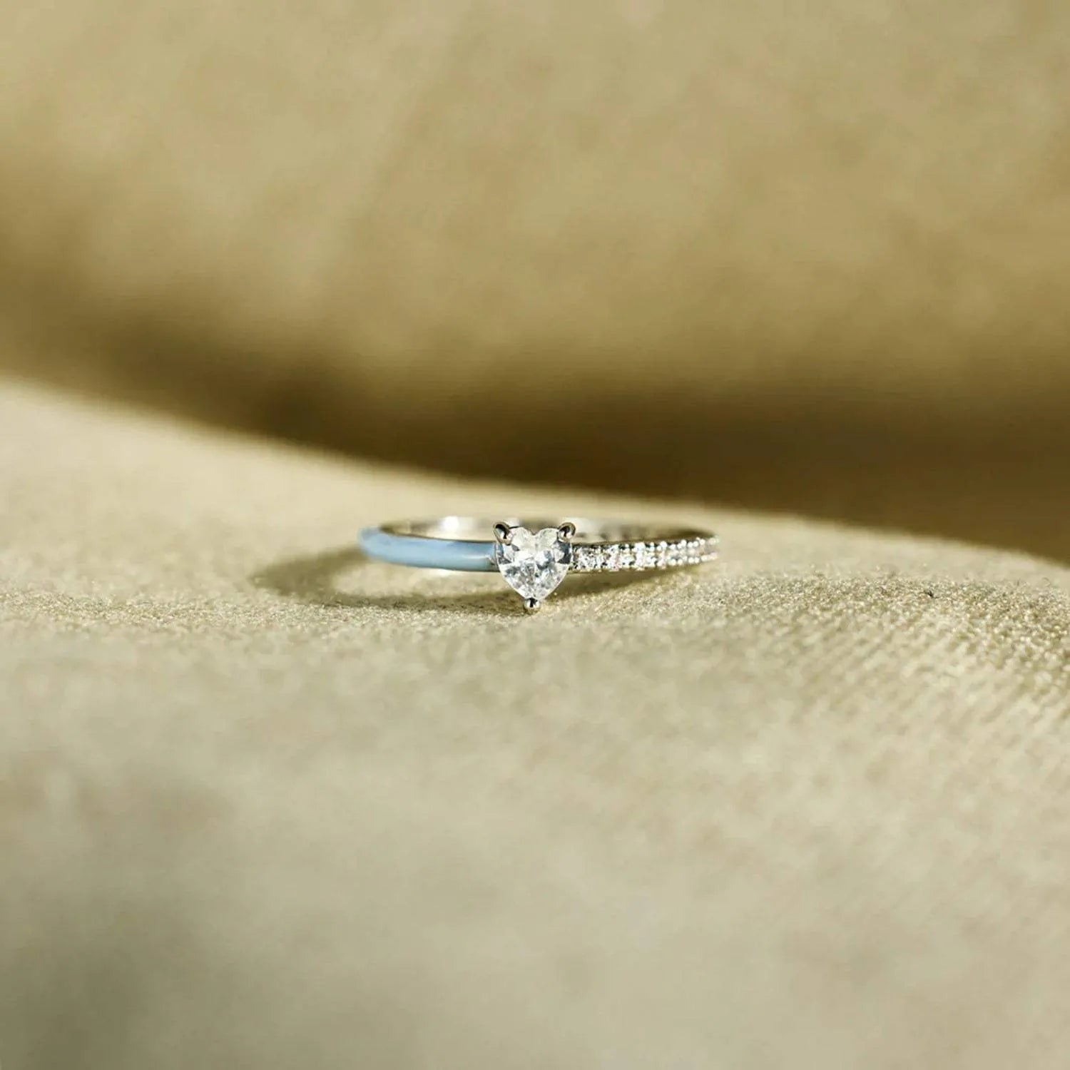 Heart Shape Inlaid Zircon Enamel Ring Rings - Tophatter Daily Deals