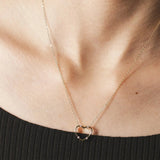 Heart Inlaid Zircon Spring Ring Closure Necklace Necklaces - Tophatter Daily Deals