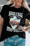 ROAM FREE STAY WILD Graphic Tee - Tophatter Daily Deals